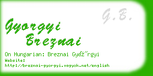 gyorgyi breznai business card